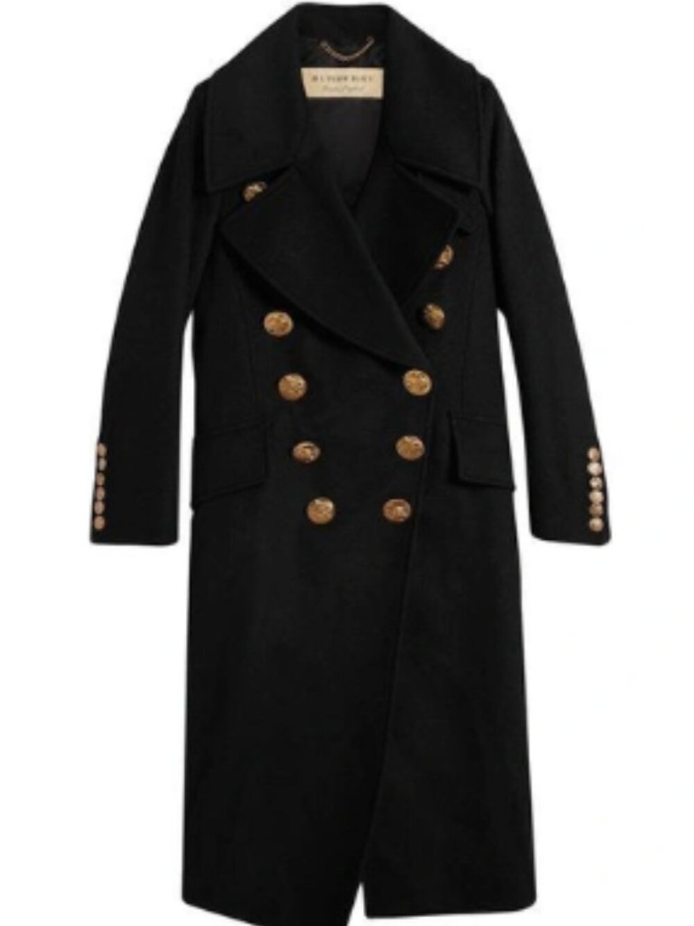 BURBERRY Bird Button Wool Cashmere Blend Military Coat